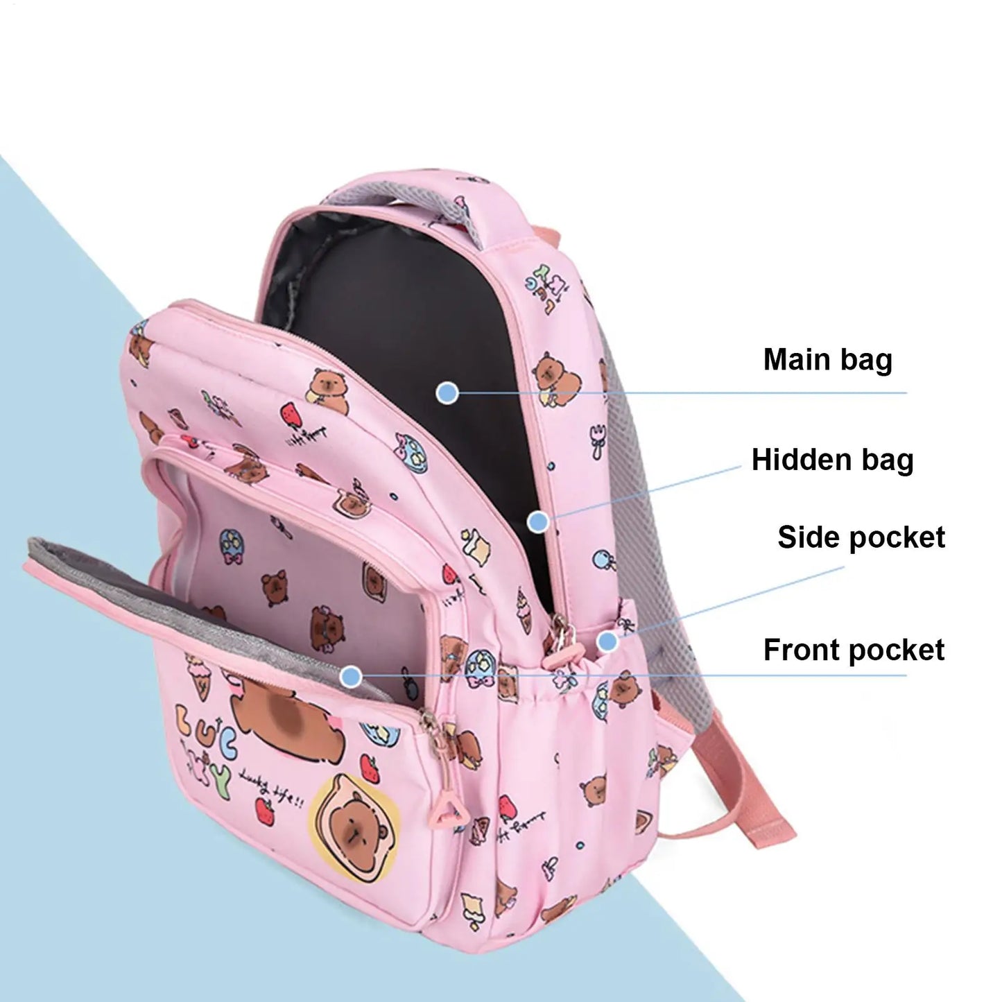 Cartoon Animal School Bags Primary Schoolbag  School Backpack Set Kids Daily Travel Backpack For Kids Children Students School