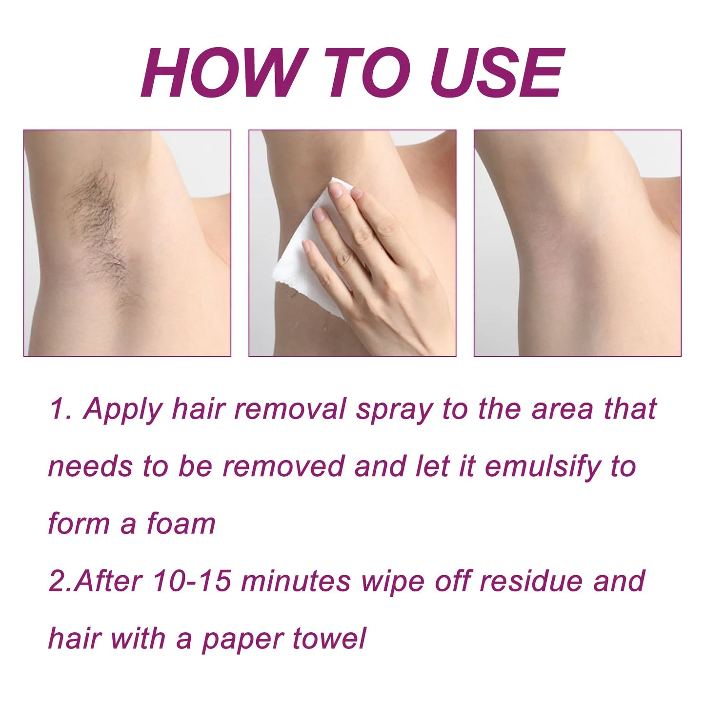 Gentle Hair Removal Spray Hairs Growth Inhibitor Moisturizing Smoothing Legs Underarms Epilator Painless Depilatory Mousse Cream