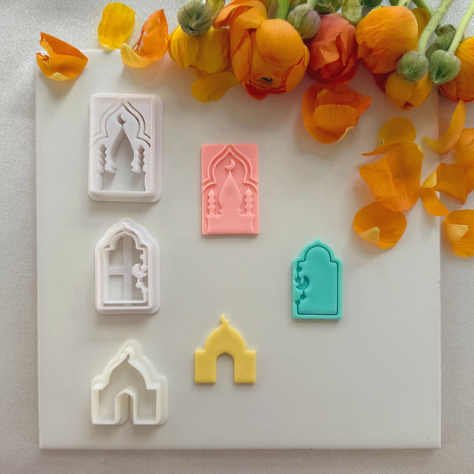 Arabesque Polymer Clay Cutter Islamic Cutting Mold Temple Mosque Ramadan Style Cutters Arabian 3D Cutters 3D Clay Cutter