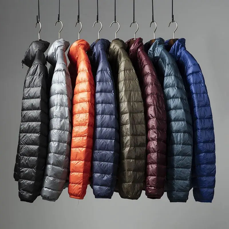 Portable Lightweight Short down Jacket for Men Autumn Winter Cotton Padded Stand Collar Casual Warm Elderly Friendly Outerwear