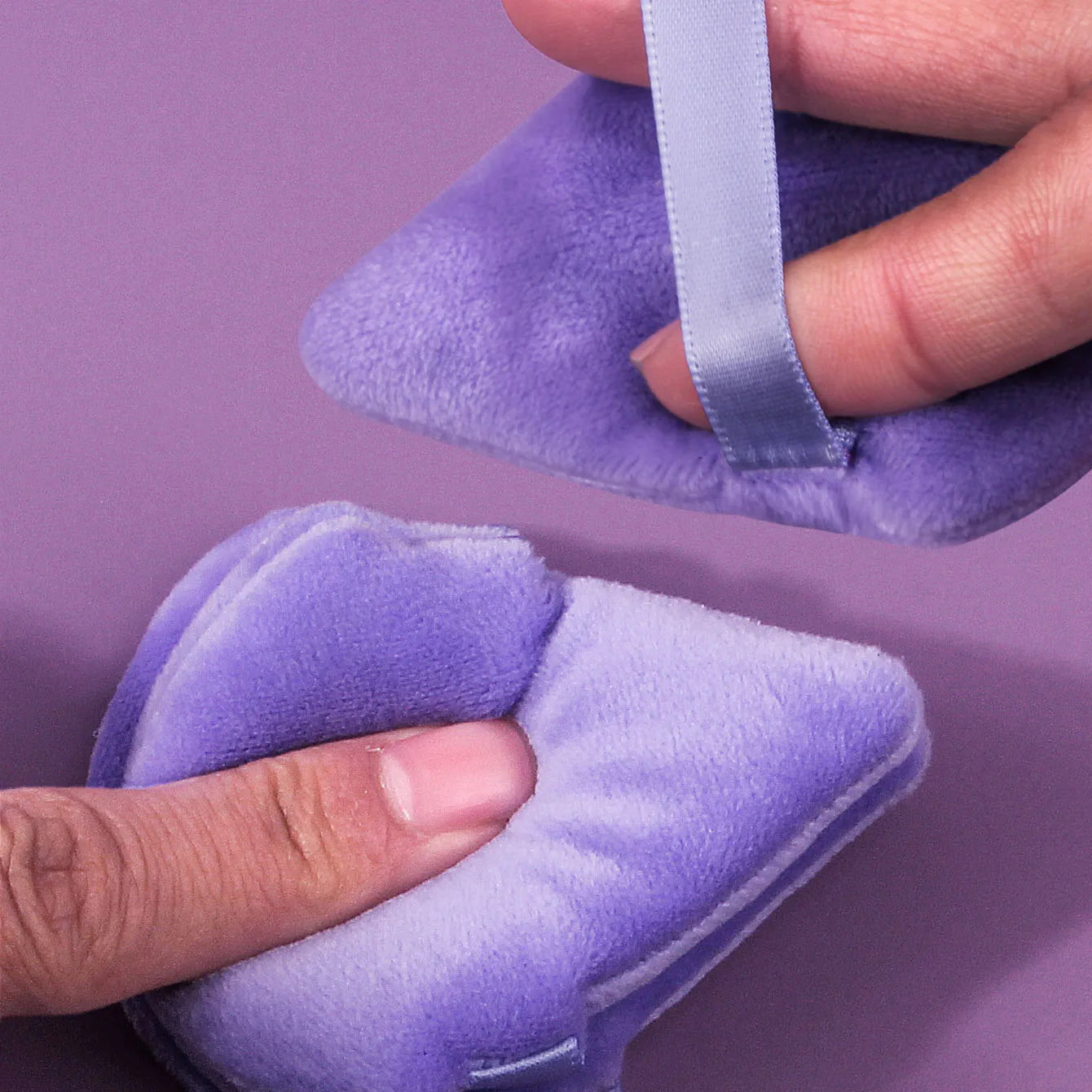 12PCS purple soft fan-shaped sponge powder puff, a special makeup tool for dry and wet use without powder sticking