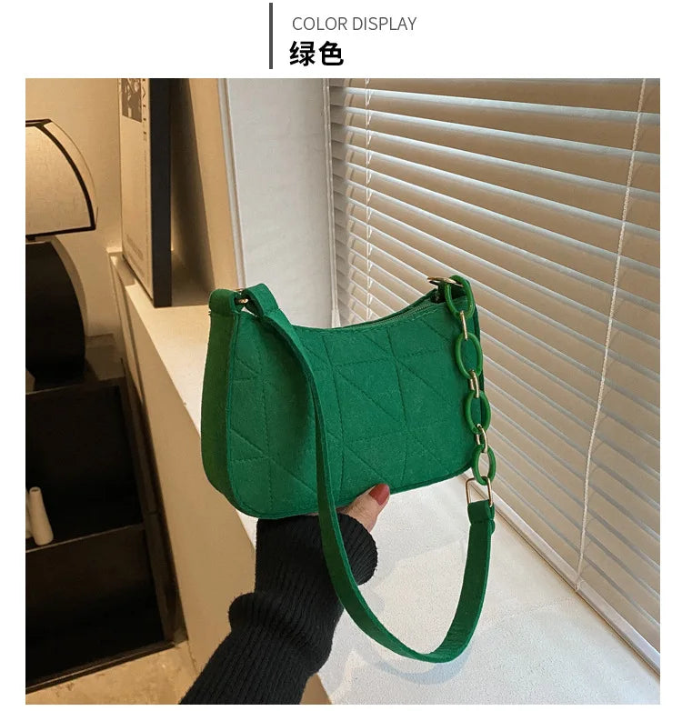 Women Small Square Bag Сумка Женская Simple and Versatile Casual Handbag Fashion Popular Felt One Shoulder Messenger Bags Purse