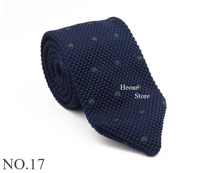 New Mens Knitted Ties Classic Striped Skinny Necktie For Business Wedding Party British Style Necktie Winter Neck Wear Accessory