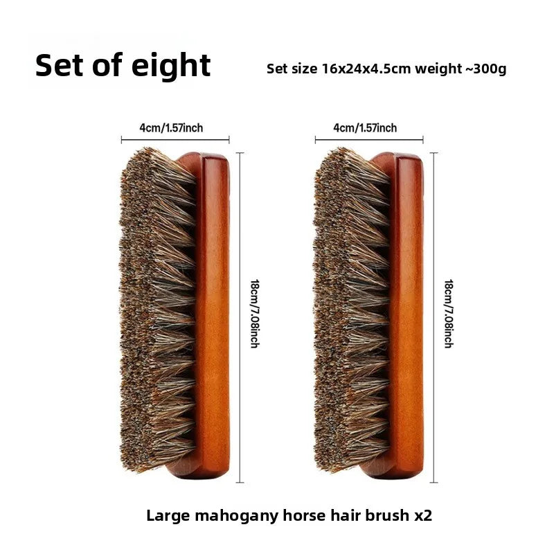 Horsehair Suede Polishing Brush Shoe Care Kit High Gloss Auto Seat Cleaner