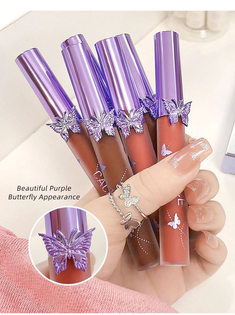 6 Colors Sexy Red Liquid Lipstick Moisturizing Lip Glaze Tint Long Lasting Matte Lip Mud Waterproof Velvet Lipstick Lips Makeup