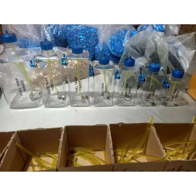 RC Transparent Oil/Gas Fuel Tank / Plastic Bottle 300/400/500/600 ml/cc for Gasoline and Nitro RC Model Airplane