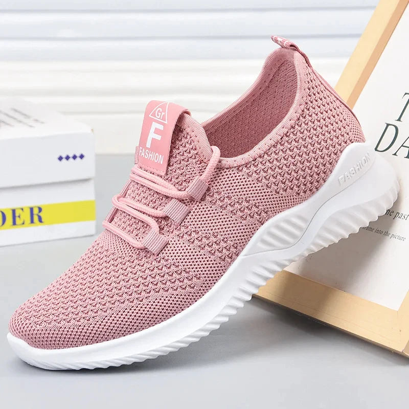 Women Casual Shoes Fashion Breathable Walking Mesh Flat Shoes Sneakers Women 2026 Gym Vulcanized Shoes Purple Female Footwear