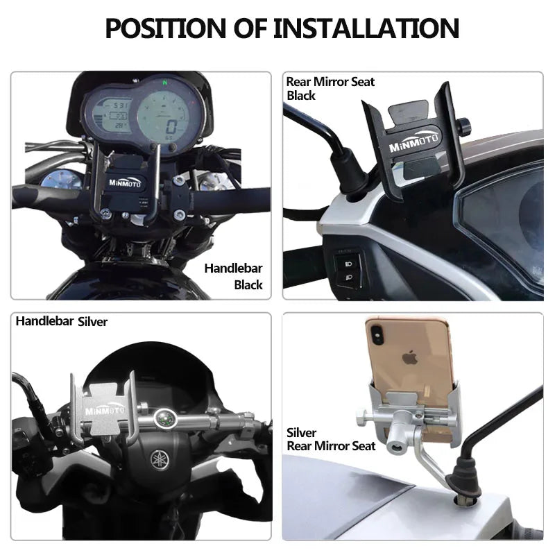 Motorcycle Phone Holder AccessoriesFor SYM JP150 GR125 fiddle FNX150 maxsym 400i 600i High Quality Aluminum Mobile Stand Holder
