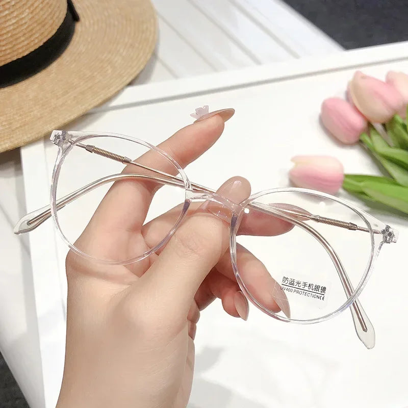 New TR90 Myopia Frames for Men and Women Retro Oval Spring Leg Optical Frames Fashion Hot Sale Glasses Frames Wholesale