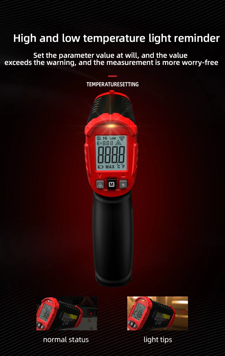 Digital Infrared Thermometer -50~600℃ IR Laser termometro Pyrometer Gun Non-Contact Laser Temperature Meter gauge Tools