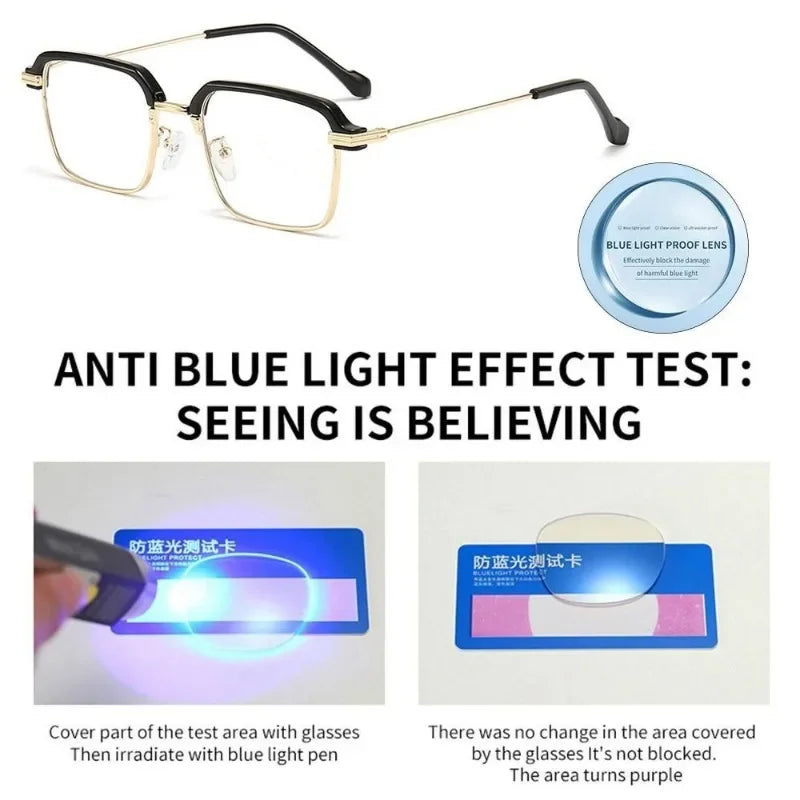 Photochromic Reading Glasses High Definition Men's Anti-blue Presbyopia Eyewear Metal Fashion Classic Hyperopia Eyeglasses