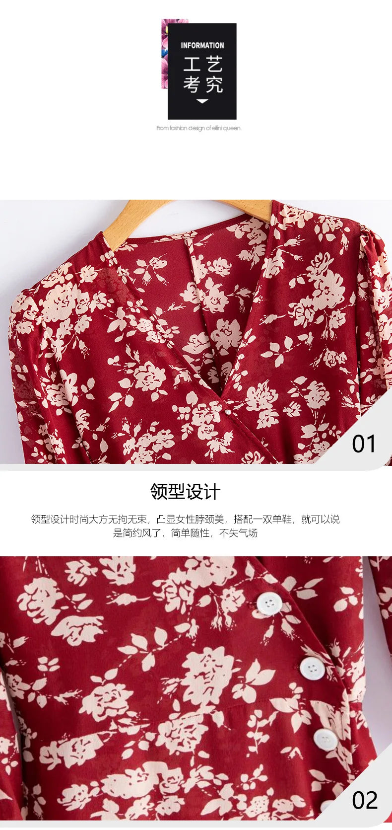 Silk Dress Summer New 2025 Women French Temperament V-neck Five-point Sleeve Printed Mulberry Silk Tea Break Dress