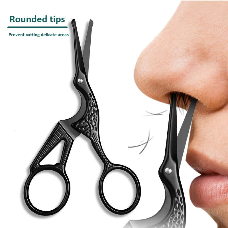 Hair Scissors Professional Beauty Scissors Facial Stainless Steel Mustache Nose Hair Beard Eyebrows Eyelashes Trimming Clippers
