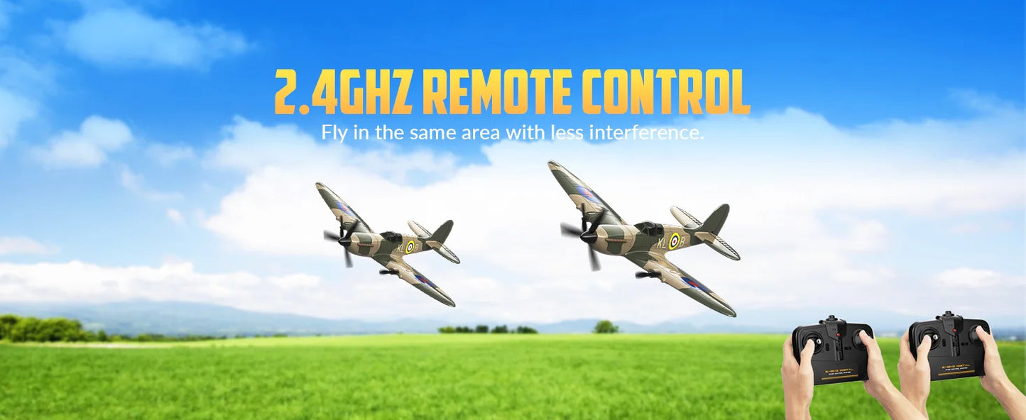 Volantexrc 3CH Spitfire RC Plane 2.4G Gyro Stabilizer 400MM 400MM Fixed Wing EPP Foam Airplane RTF Fighter for Boys Children ﻿