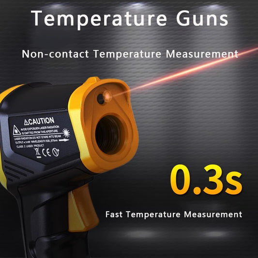 Infrared Thermometer Gun -50-600℃ Digital with Adjustable Emissivity IR Laser Temperature Gun Non-contact Pyrometer Industrial