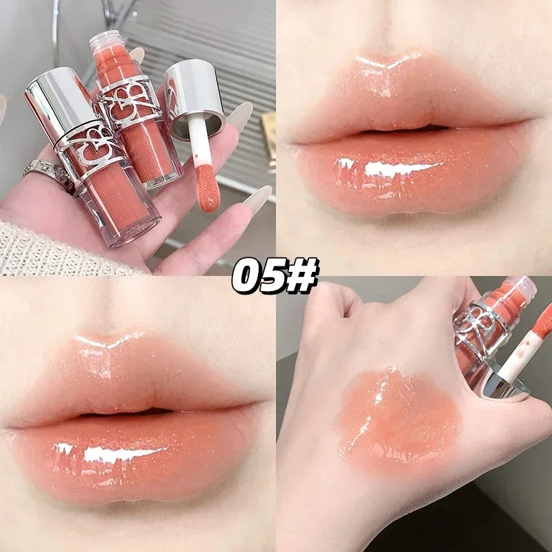 Transparent Moisturizing Lip Gloss Hydrating Drying Lips Mirror Lipstick Makeup Crystal Lip Oil Mirror Lip Glaze Tinted Plumper