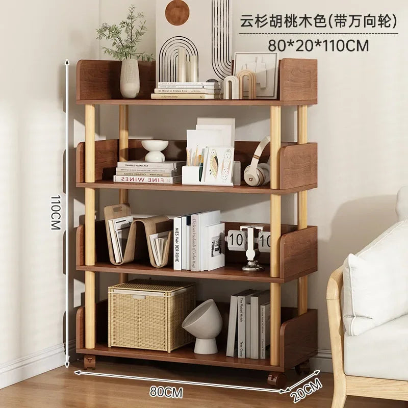 Modern Office Staggered 6-Shelf Luke Bookcase Storage Shelves  Kids Bookshelf Bookcase Display Libreria Mobile Library Furniture