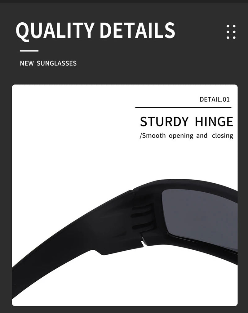 Polarized Sunglasses For Sports Sunglasses Trendy Retro Rectangular Wrap Around Vintage Uv380 Eye Protection Fishing Glasses
