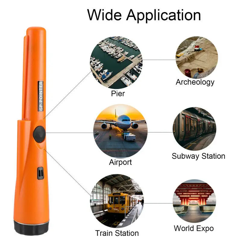 Metal Detector Outdoor Adventure Handheld Metal Detector Pinpointer Finder Waterproof 360° Side Scan Metal Detector Rod