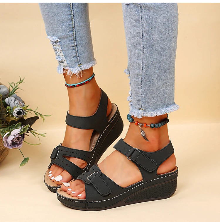Fashion Women's Summer Shoes Wedge Walking Shoes Beach Women's Sandals Comfortable Elegant Female Footwear Zapatos De Mujer