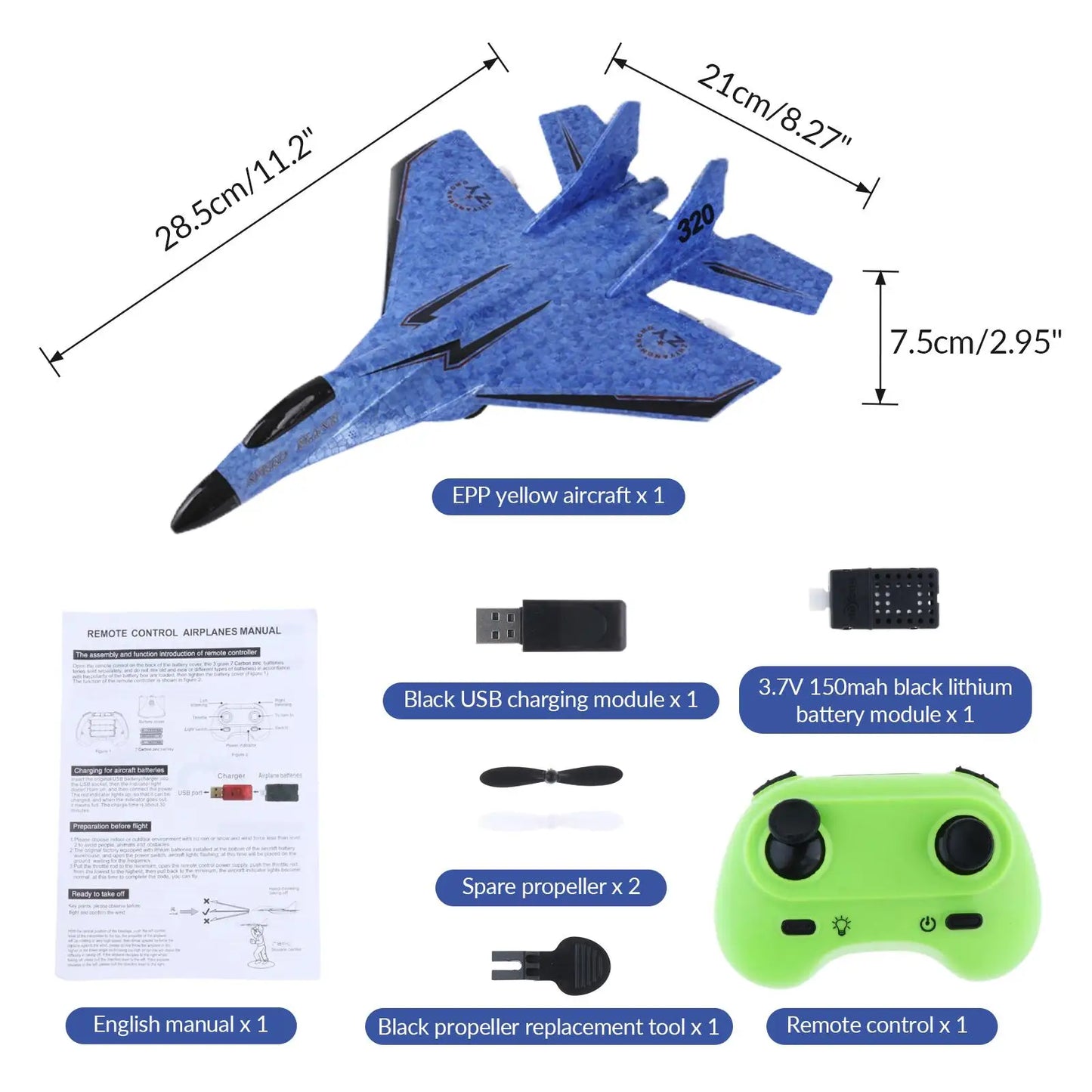 RC Plane RC Glider ,Ready to Fly with Light, Easy to Fly, Foam RC Airplane