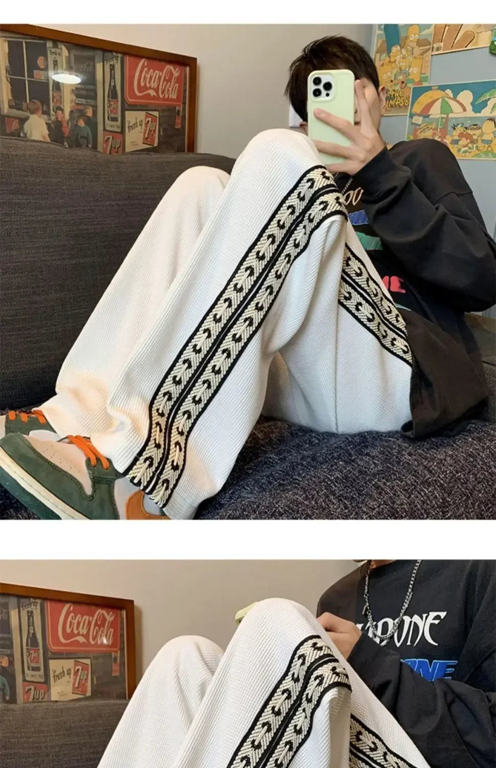 Men's Sweatpants Grey Trousers Wide Leg Man Sweat Pants Straight Baggy Slacks Summer Tracksuit Bottoms Stylish 2025 New In