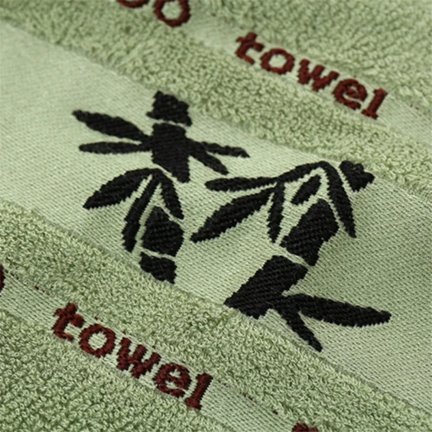 Inyahome Set of 3 Bathroom Cotton Towels Set Embroidered Luxury 2 Hand Towels 35x75cm and Big Bath Towels 70x140cm Washcloth