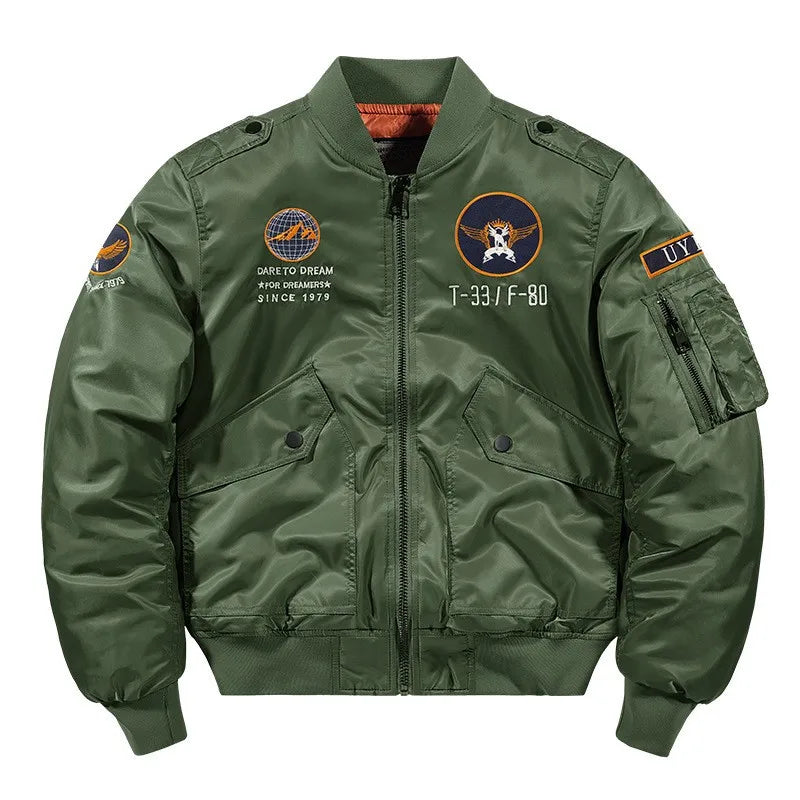 Men's winter jacket 2025 model  Thick and warm coat Men's flight jacket  Thick and warm padded coat - With a stand-up collar
