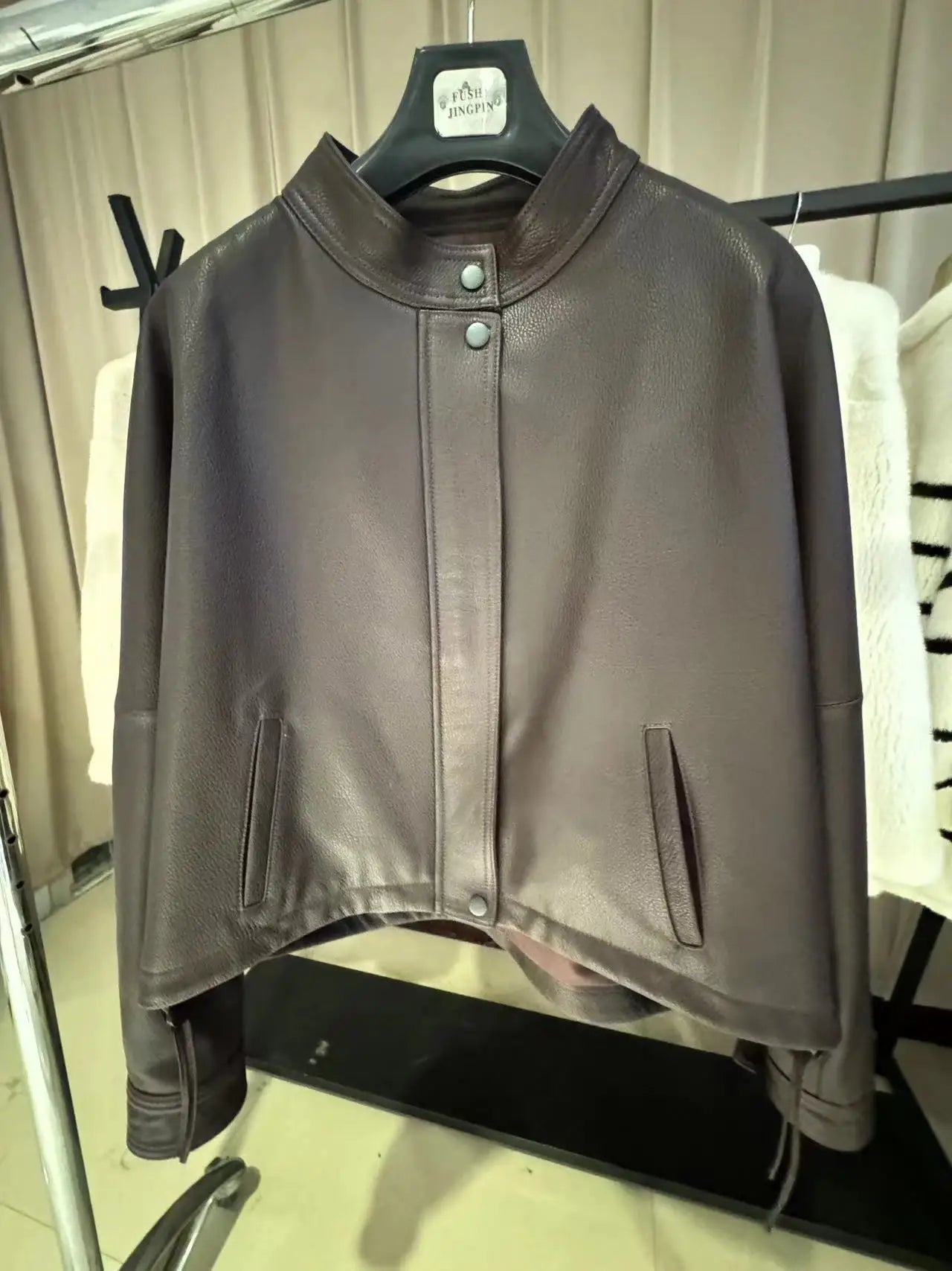 new fashion sheepskin genuine leather women short coat 2024 autumn and winter outside wear coat