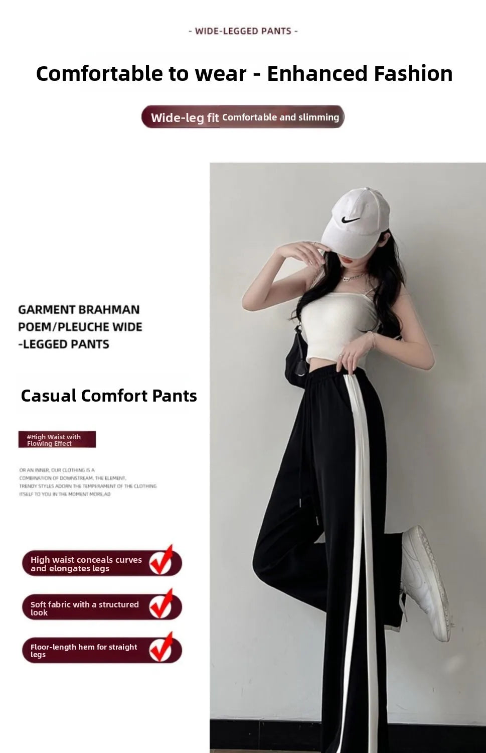Slimming Straight Leg Pants for Women Spring Summer New Sle plus Size Casual Wide Leg Trousers Loose Comfortable Student Sp...