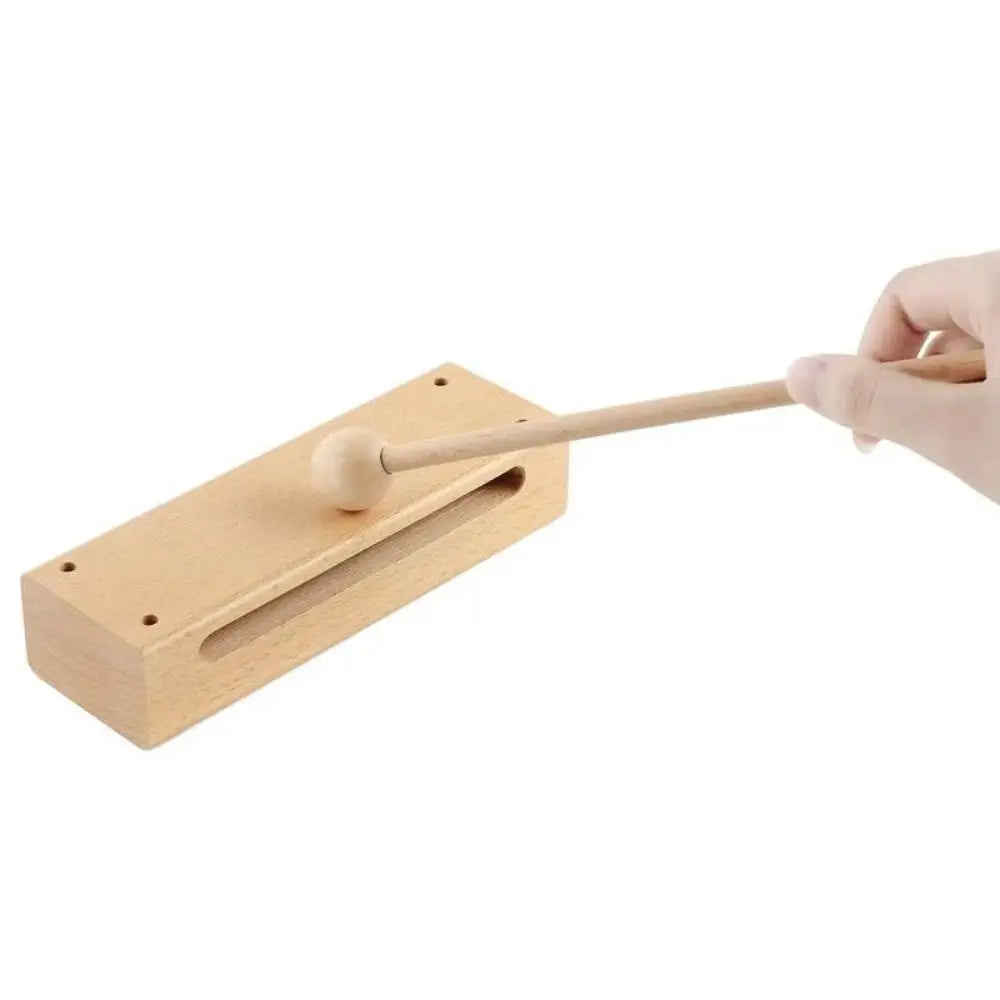 Square Percussion Instruments Wood Beaters with Mallets Musical Rhythm Block Double Tone Handheld Orff Music Instruments Gift