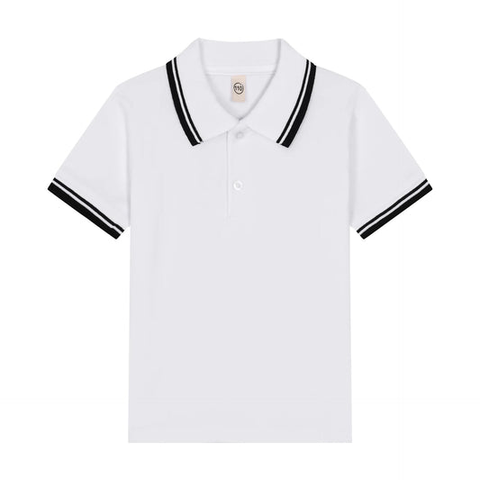 Kids T Shirt Baby Boy Toddler Polo Shirts for Children's Clothing Boys Clothes Cute Korean Polos Striped White Blue Summer Tops