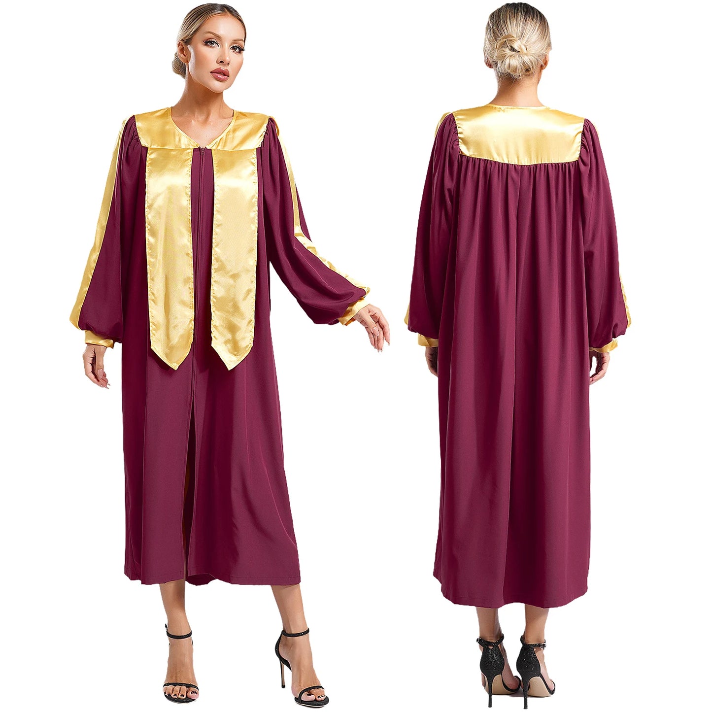 Womens Church Clergy Loose Choir Robe Dress Priest Preacher Dresses Baptism Confirmation Officiant Costume Praise Worship Dress