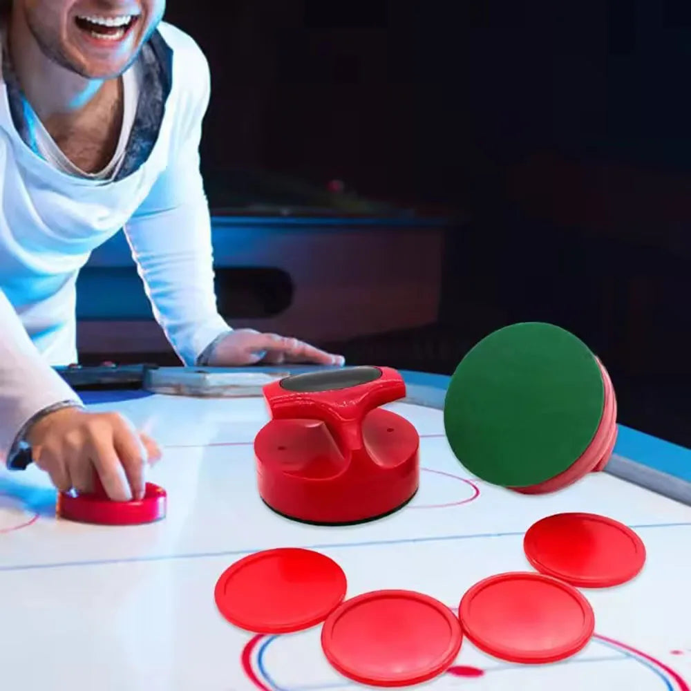 Air Hockey Pushers and Hockey Discs, Large Goalkeeper Handles, Pallets, Game Table Spare Accessories (2 Strike 4 Puck)