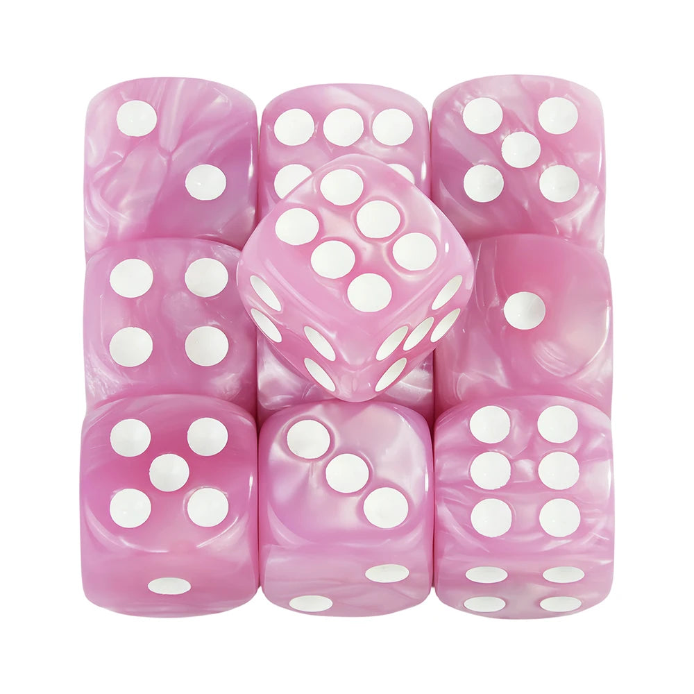 Marble Effect D6 Dice 10pcs 16mm Board Game Dice for Club Party DND RPG Board Game Bar Table Accessories