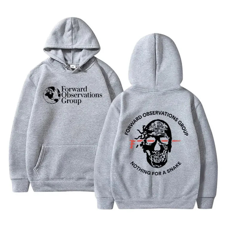 Forward Observations Group Nothing for A Snake FOG Graphic Hoodie Men Women Gothic Skeleton Vintage  Hoodies Streetwear