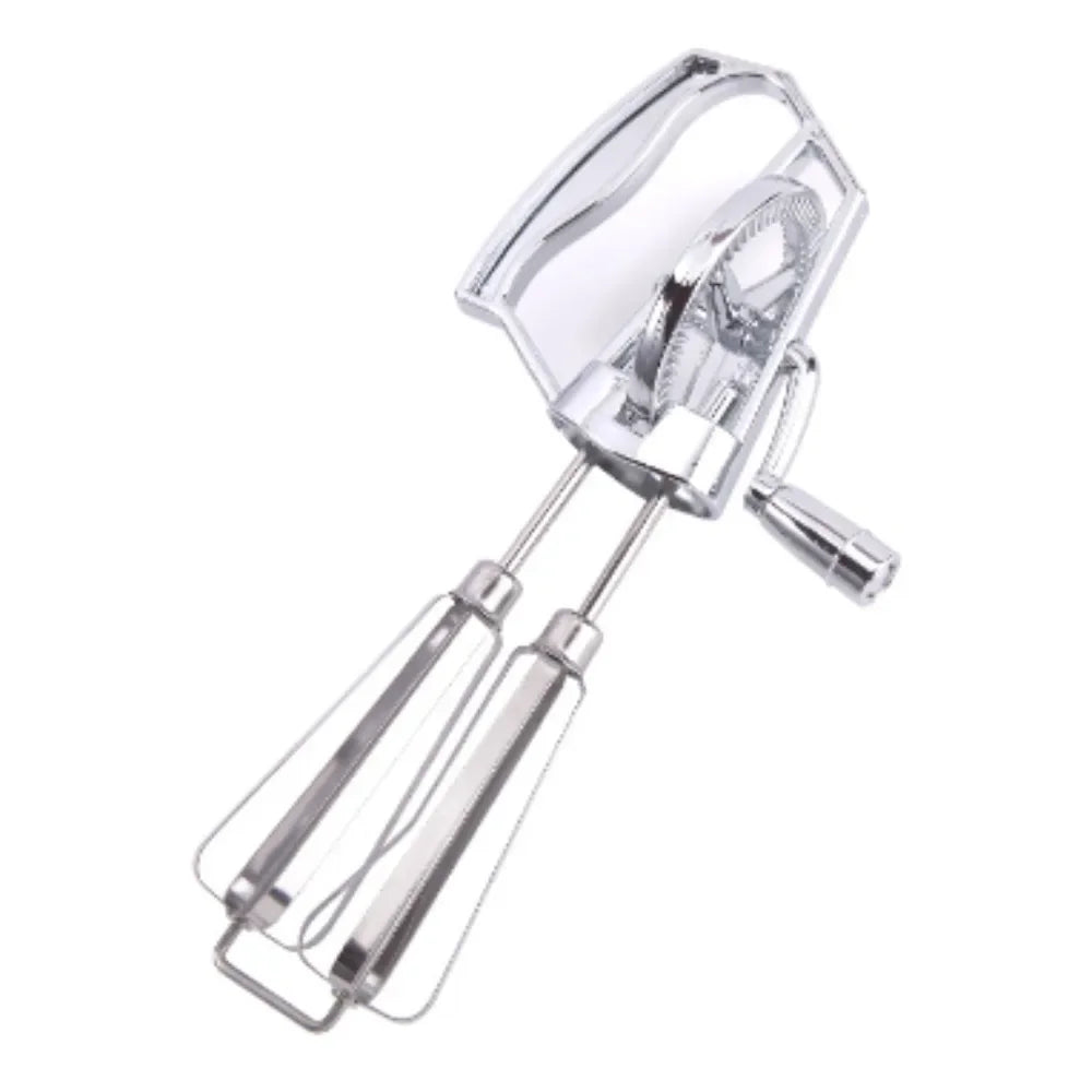Manual Hand Crank Egg Beaters Double Heads Egg Whisk Multi-Purpose Time-Saving Food Blender Mixer Kitchen Tool Stainless Steel