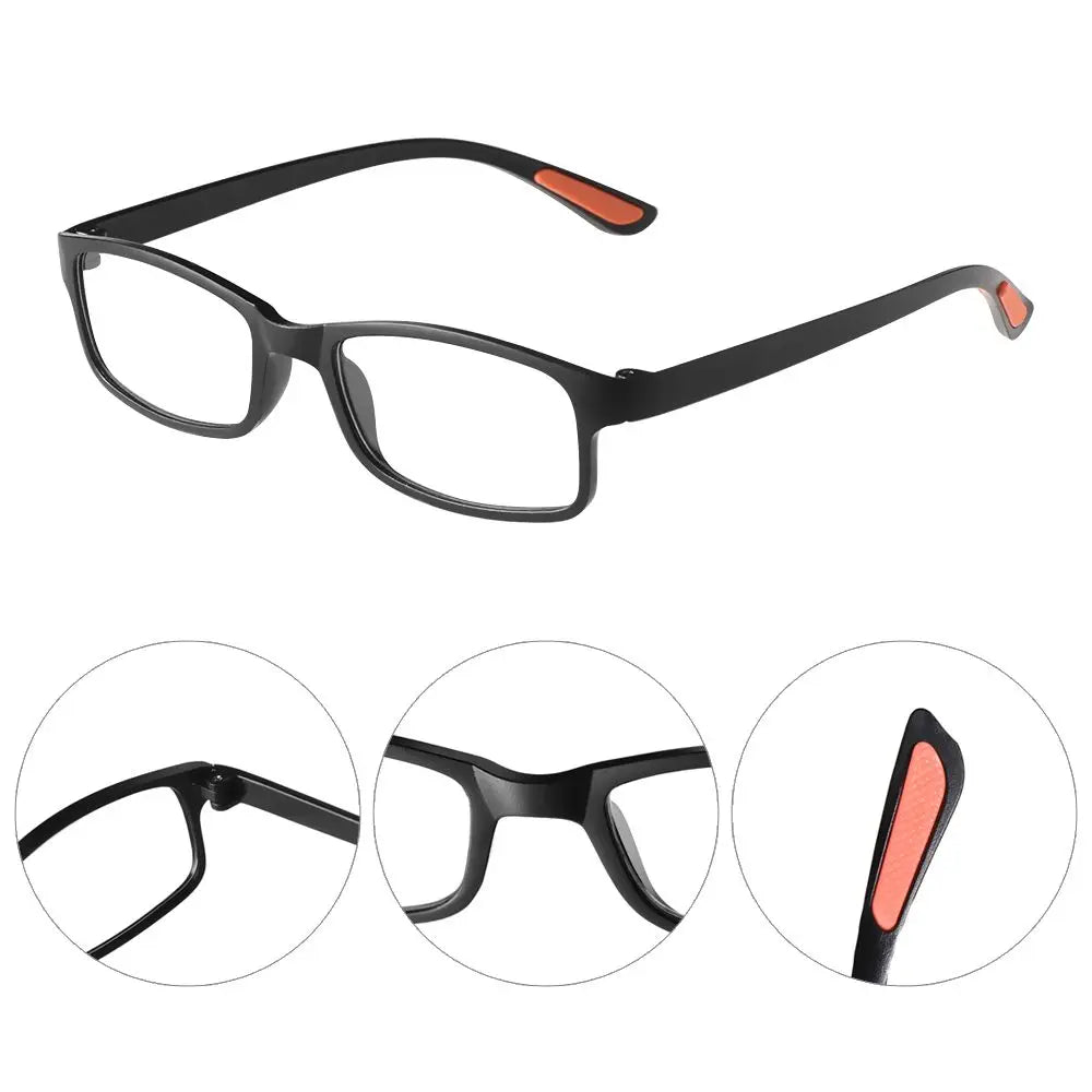 Reading Glasses for Men Women Square Frame Ultra Light Readers Eyeglasses Presbyopia with Diopter +100/+150/+200/+250/+300/+350