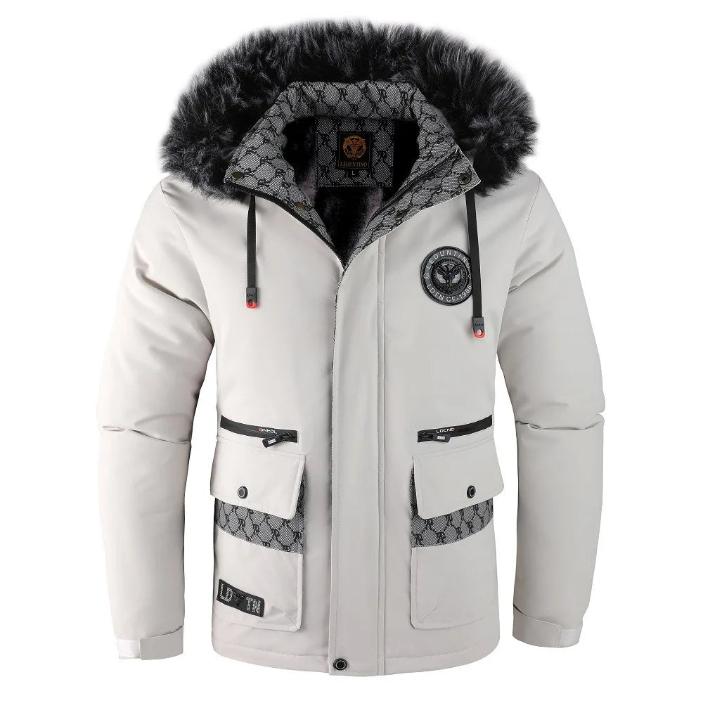 Winter Men Hooded Fur Collar Winter Coats Down Jackets High Quality Male Thicker Windproof  Warm Parkas Hombre Casual Jackets