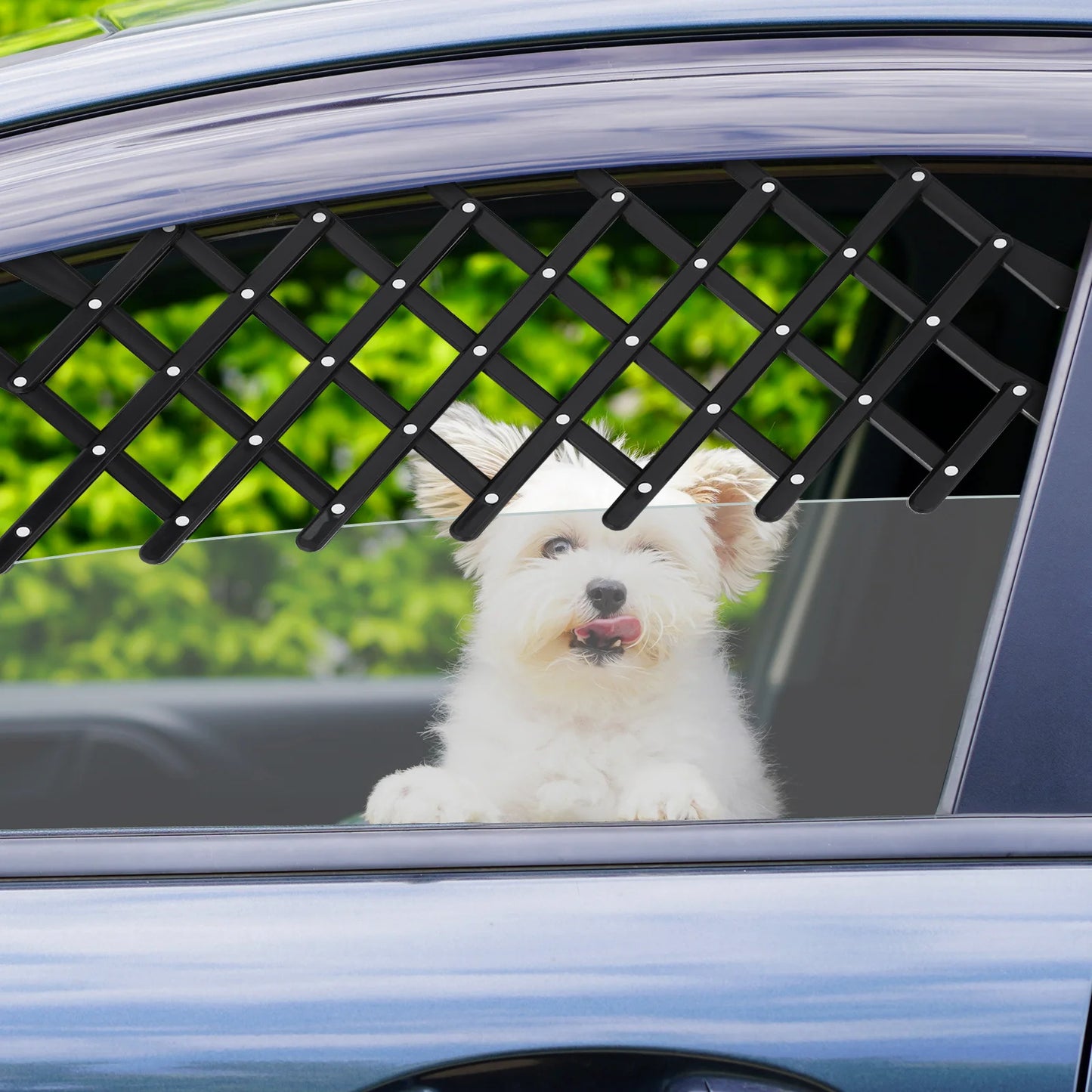 Pet Fence For Dogs Car Window Protection Mesh Retractable Dog Fence Portable Pet Travel Barrier Ventilation Grid For Puppy