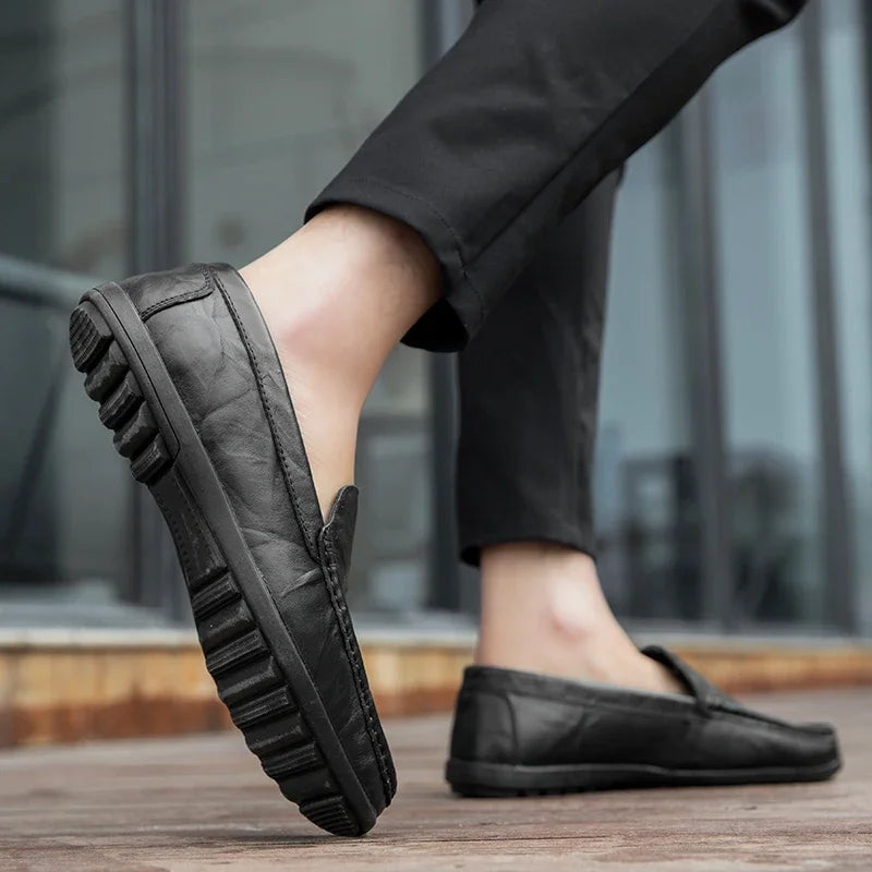 Genuine Leather Men Casual Shoes Luxury Brand Comfortable Man Loafers Italian Moccasins Breathable Slip on Men Driving Shoes