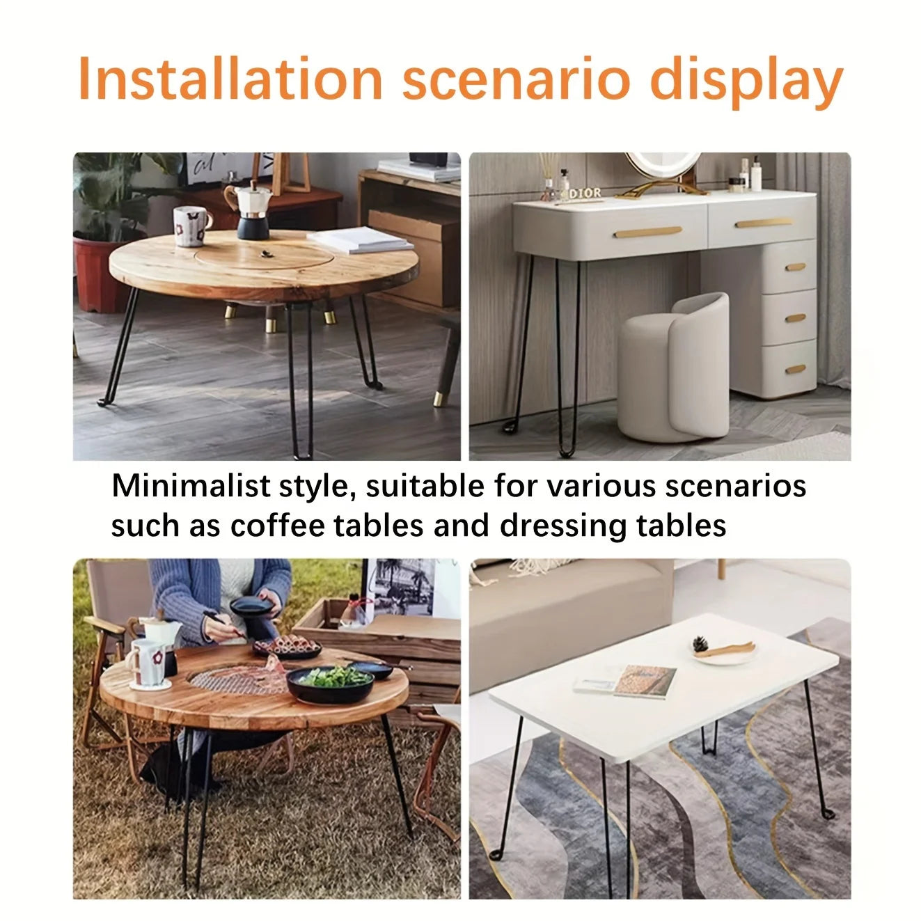 furniture legs, for sofa foldable U-shaped table feet/legs are suitable for coffee tables, computer desks, bedside tables,