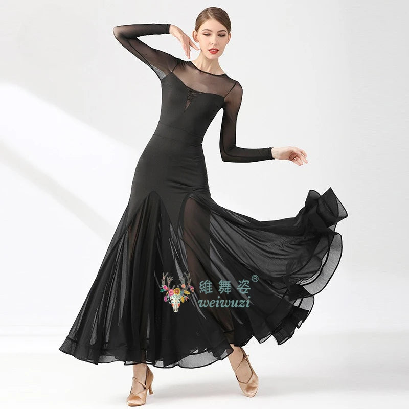 Ballroom Dance Performance Dresses Women Simple Style Waltz Dancing Wear Adult Elegant Ballroom Competition Social Dancing Dress