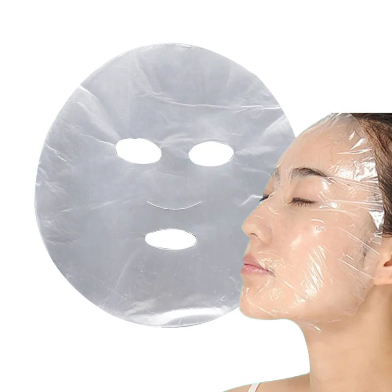 Face Plastic Film Full Face Cleaners Mask Neck Stickers 100Pcs Disposable Paper Transparent PE Masks Wraps Facial Beauty Healthy
