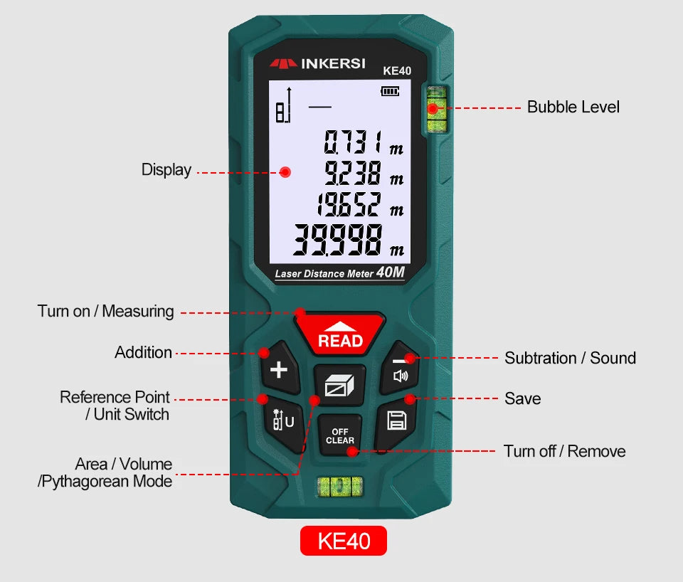 Laser Distance Meter Digital Rangefinder Roulette Trena Measuring Tape Construction Tool Laser Tape Measure Range Finder