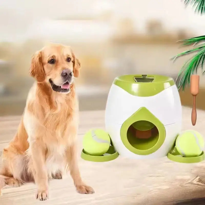 Grey Pet Tennis Dispenser Training Machine Reward Machine Dog Snack Machine Pitching Device Interactive Fun Dog Toy