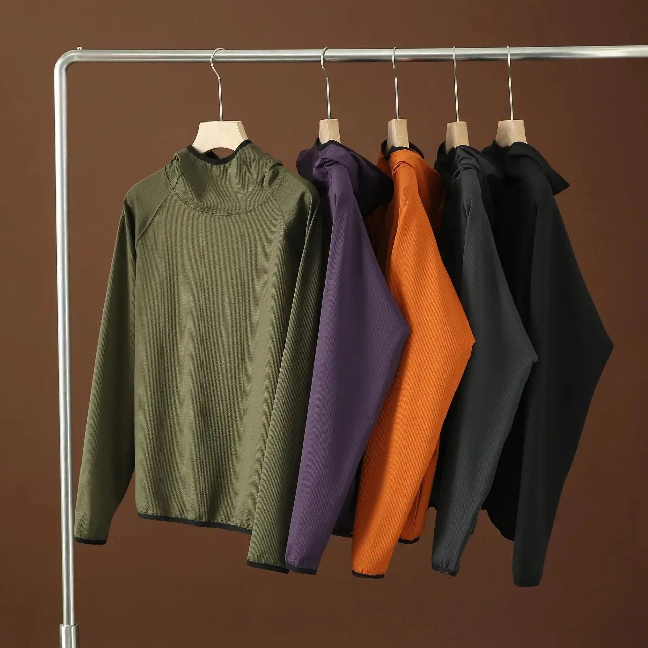 Unisex Outdoor Mountain Series Loose Fit Hoodie Thin Bubble Hooded Sweatshirt Breathable Long Sleeve T-Shirt for Teens