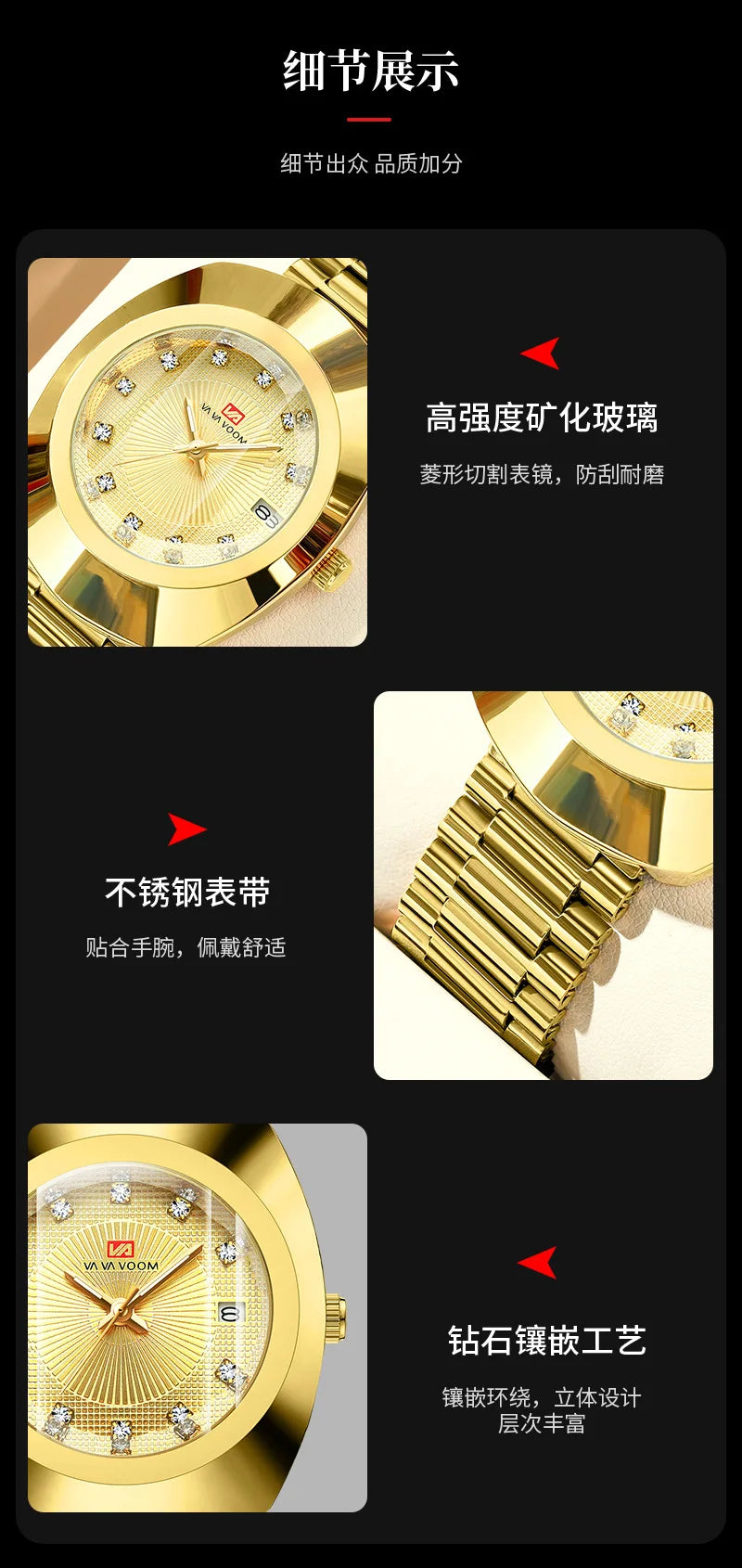 Gold Men Wrist Watches For Male Clock 2025 Top Brand Luxury Golden Fashion Men Quartz Watches Waterproof Wristwatches Dropship