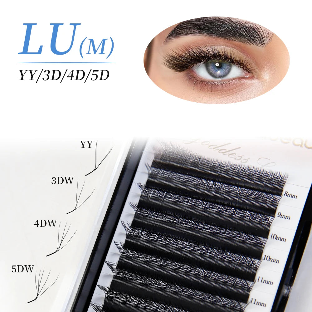 JB Jeyelabeau LU M Curl Eyelash Extensions W Shaped Eyelashes Cilios 3D 4D 5D High Quality Technologic Fiber Lashes Extension