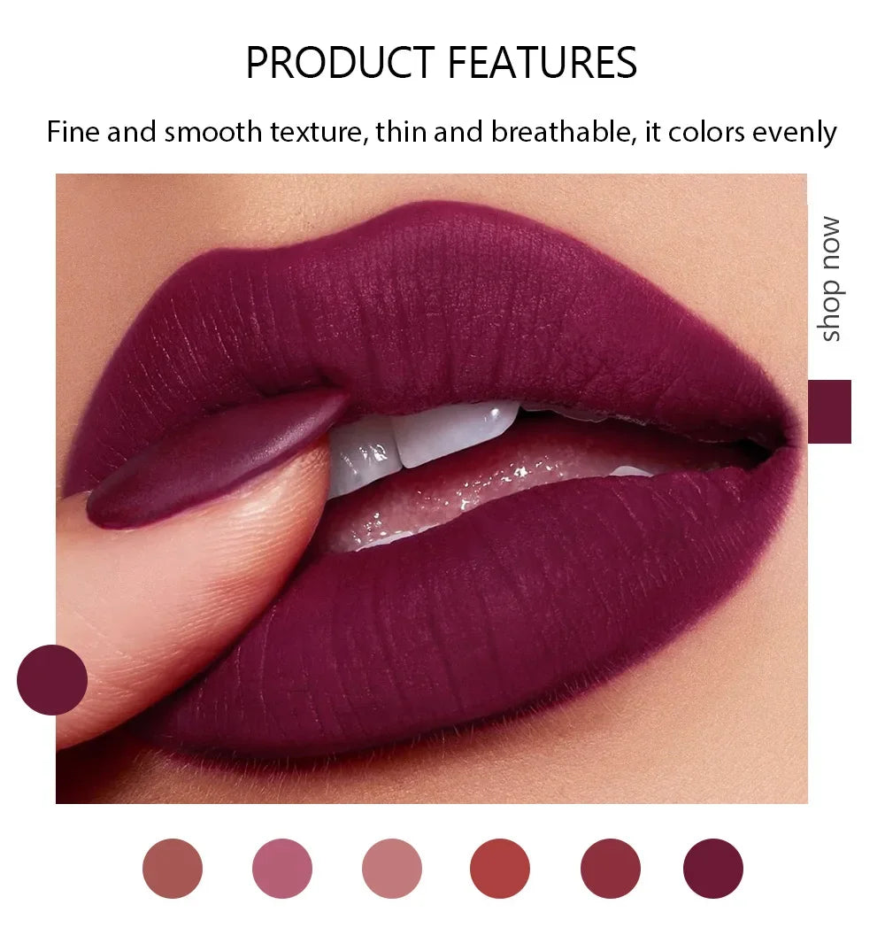 Long Lasting Velvet Matte Lipstick Waterproof Non-stick Cup Lip Sticks Sexy Nude Brown Red Pink Lipsticks Women Makeup Cosmetics